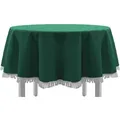 EXKLUSIV HEIMTEXTIL Gartentischdecke Gartentischdecke mit Fransen Tischdecke Classic, eckig grün Rechteckig | 110 cm x 140 cm