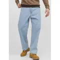 Relax-fit-Jeans JACK & JONES "JJIALEX JJORIGINAL NOOS", Herren, Gr. 30, Länge 34, blau (blau denim), Denim/Jeans, Obermaterial: 100% Baumwolle, clean, Abriebeffekte, modisch, relaxed fit lang, Jeans