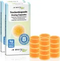 JB White Cerumenfilter Trockenkapseln 5g für Hörgeräte (8 / 16 / 24), Kieselgel-Perlen mit Farbindikator zur Entfeuchtung, 100% kompatibel z