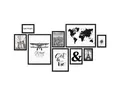 PHOTOLINI Bilderrahmen 9er Set Modern Schmal 10x15 bis 30x40 cm