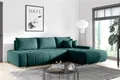 MEBLITO Ecksofa Eckcouch Bonari L Form Sofa mit Schlaffunktion Bettkästen Couch Sofagarnitur Rechts Dunkelgrün (Monolith 37)