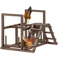Hühner-Spielgerüst aus Holz mit Hühnerstangen, Schaukel, Leiter, Plattformen