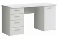 Schreibtisch Computertisch 1 Tür 4 Schubladen Weiß matt 145 x 60 cm