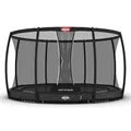BERG Champion InGround Trampolin 430 Grau | Bodentrampolin mit Sicherheitsnetz Deluxe XL | Airflow Pro Sprungtuch für 150% mehr Luftstrom | TwinSpring V-Federn | UV-beständiger Rand | Garten Outdoor