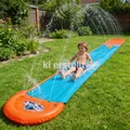 Wasserrutsche aufblasbar 488cm Sprinkler Rutsche Garten blau/orange Wasserspaß