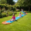 Wasserrutsche aufblasbar 488cm Sprinkler Rutsche Garten blau/orange Wasserspaß