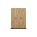 Drehtürenschrank  Yarm , grau , Maße (cm): B: 140 H: 194