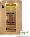 Artsauna Infrarotkabine Oslo - Wärmekabine Vollspektrumstrahler für 2 Personen - LED-Farblichttherapie - Infrarotsauna 120x100 cm aus Hemlockholz