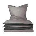Schiesser Bettwäscheset Doubleface | 2-teilig | Zweifarbig | Renforcé | 100% Baumwolle | Oeko-Tex Zertifiziert | Reißverschluss | 135x200cm + 80x80cm | Grau-Schwarz