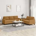 vidaXL 2-teiliges Samt-Lounge-Set Braun