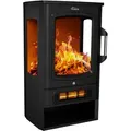 TroniTechnik® Elektrokamin elektrisch - Kaminfeuer mit LED Flammeneffekt, 1kW/2kW Watt,Thermostat,Sichtfenster 2000 Watt