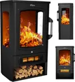 TroniTechnik® Elektrokamin elektrisch - Kaminfeuer mit LED Flammeneffekt, 1kW/2kW Watt,Thermostat,Sichtfenster 2000 Watt