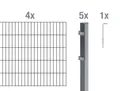 Alberts Doppelstabmattenzaun 10 tlg. Zaun-Komplettset anthrazit H: 80cm L: 8m