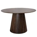 Riess Ambiente Runder Esstisch Valhalla Wood 120cm Smoked Eiche Küchentisch Esszimmertisch Rundertisch Dunkleholz-Optik Scandinavian-Design Konferenztisch Tisch