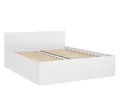 Mirjan24 Bett Tokyo, Elegante Doppelbett mit Lattenrost für Schlafzimmer, Bettgestell, Schlafmöbel, Ehebett (Alpinweiß, 160 x 200 cm)