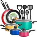 NutriChef Töpfe & Pfannen, 15 Teilig- Topf und Pfannenset, Induktions Töpfe Set, für Gas, Elektro, Keramik & Induktionsherde, Spülmaschinenfest
