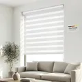 Victoria M. Premium Doppelrollo / Duo Rollo, 160 x 230 cm, weiß Premium Lichtdurchlässig und verdunkelnd mit Kettenzug Wand- o. Deckenmontage