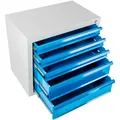 ADB MAMMUT Schubladenschrank lichtgrau, lichtblau 5 Schubladen 70,0 x 43,5 x 60,0 cm, 1 St.