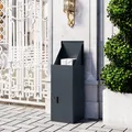 VEEHAUS Paketbriefkasten Schwarz Groß Briefkasten Verzinktes Blech PakeGroß XXL