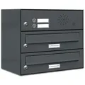 AL Briefkastensysteme 2 Fächer Premium Wand Briefkasten Anlage in RAL 7016 Anthrazit Grau, Post A4, robust, wetterfest, Artikelnummer: 132P2EA1KSP7016
