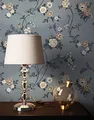 NEWROOM Tapete Grau Vliestapete Blumen - Blumentapete Landhaus Beige Weiß Blüten Wiese Romantisch inkl. Tapezier-Ratgeber