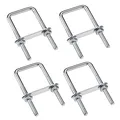 duoyif U-Schrauben M6 4Stück M6 50mm x 80mm Bolzen U Bügelschrauben, Vierkant U-Bolzen Edelstahl, Bügelbolzen Mit Muttern Rahmenplatte Runde Unterlegscheiben, U Bolzen Für Rohr Durchmesser Unter 50mm