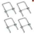 U-Schrauben M6 4Stück M6 50mm x 80mm Bolzen U Bügelschrauben, Vierkant U-Bolzen 