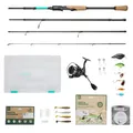 Fishing-King Tackle Angelset Forelle/Barsch | Spinnrute 2,10 m und 5-25 g | Spinnrolle 2500 mit Schnur | Box, Köder und Zubehör