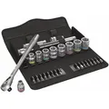 Wera Werkzeugtasche 8100 SB 8 Zyklop Metal-Knarre, Umschalthebel, 3/8 Zoll, metrisch, 29-teilig
