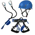 Klettersteig Komplettset Salewa Premium Attac + Salewa Via Ferrata Pro Evo Gurt + LACD Protector Helm blue