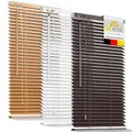 Sol Royal Holzjalousie SolDecor JH3 Jalousie aus Holz in Dunkelbraun - 50x130 cm Tür- und Fensterjalousie Holz umweltschonend produziert - Jalousien Blickschutz Fenster 3,5 cm breite Lamellen
