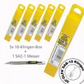 Olfa ® 5xSAB-10, 50 Stk.Präzisions-Klinge 9mm + 1 Stk. OLFA®SAC-1 Messer im Set