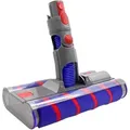 Trade-Shop Elektro Wischaufsatz / Bodenbürste / Reinigungsbürste / Bodendüse mit Doppel-Softrollen Softwalzen kompatibel mit Dyson V7, V8, V10, ... - Grau/Lila/Rot