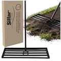 Sillar Hand Bodenplanierer 90 × 30 cm – Gartenplanierer Nivellierer aus Stahl 213 cm
