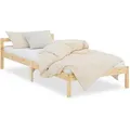Homestyle4u Holzbett, Braun, Holz, Kiefer, 90x200 cm, Schlafzimmer, Betten