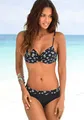 Bügel-Bikini, mit einer schlichten Schlaufe zwischen den Cups, Gr. 48 - Cup G, schwarz-weiß Cup G