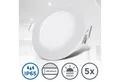 B.K.Licht LED Einbauleuchte 5er Set LED Bad Einbaustrahler, IP65 geschützt, flache LED Einbauspots, LED fest integriert, Neutralweiß, 4.000K, 350Lm, 3W, Kunststoff, 8,6 x 3 cm, Weiß