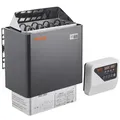 VEVOR Saunaofen, 6 kW, 400 V, 3N tragbarer Saunaofen für drinnen & draußen mit 3-Stunden-Timer, digitaler Regler für 5–9 m3 großes Zuhause, gewerbliche Nutzung in Hotel-Spa-Duschen, max. 110 °C