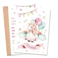 MeinBaby123® 10 Einladungskarten Kindergeburtstag Mädchen | süße Geburtstagseinladungen für Kinder | Einhorn Einladungskarten | inkl. 10 Briefumschläge | Premium Qualität (Einhorn V4)