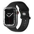 EAZY CASE Sport Armband kompatibel mit Apple Watch 38mm 40mm 41mm 42mm verstellbares Ersatzarmband aus Silikon Sport Loop für Apple Watch Serie 9 8 7 6 5 4 3 2 1 SE für Damen Herren Schwarz