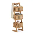 Relaxdays Badregal Bambus, 3 Ablagen, Allzweckregal, natur
