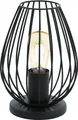 EGLO Tischleuchte NEWTOWN Tischlampe, schwarz, Stahl, E27, Schalter, Nachttischlampe, ohne Leuchtmittel, Schlicht, modern, Vintage, Retro, Wohnzimmer, Schlafzimmer, 23x16x12cm