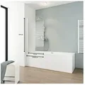 Badewannenaufsatz 1-teilig SCHULTE Komfort ExpressPlus 80 x 140 cm Glasdekor Querstreifen Profilfarbe weiß EP1650 04 72 - Weiß