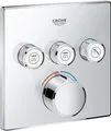 GROHE Grohtherm Smartcontrol, Duscharmatur Unterputz (3 Absperrventile, ultraflaches Design, Wandrosette aus Metall, Fertigmontageset, ohne Rohbau-Set SmartBox) eckig, chrom, 29149000