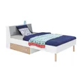 Jugendbett FIGO 90×200 cm Bett mit 1 Schublade, Bunt - Weiß/Eiche Artisan/Grau