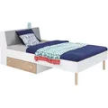Beautysofa Jugendbett, Eiche Artisan, Grau, Weiß, Holzwerkstoff, 1 Schubladen, 90x200 cm, Kinder- & Jugendzimmer, Jugendmöbel, Jugendbetten