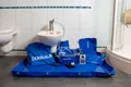 DERBLAUE® Komplett-Set mit Wanne, Pumpe, Akku, Rutsche & Helfer-Set, 13004