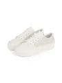 Plateausneaker "VULC LEATHER SNEAKER MONOGRAM", Freizeitschuh, Halbschuh, Schnürschuh mit Allover-Logoprint, Gr. 40, ivory kombiniert