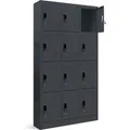 JAN NOWAK Spind Fächerschrank Schließfachschrank mit 12 Fächern MARCIN 185 x 90 x 40 cm Anthrazit