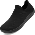Sixspace Damen Slip-On Atmungsaktiv und Bequem Schwarz Größe 44 EU - Schwarz - 44